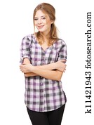 Beautiful lady in casual clothing