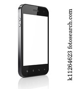 Beautiful smartphone on white background. Generic mobile smart phone, 3d render Beautiful smartphone on white background. Generic mobile smart phone, 3d render
