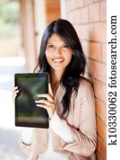 beautiful young female university student 