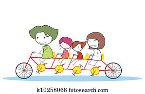 bicicleta, familia