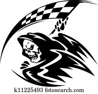 Black death demon with ckeckered flag Black death demon with ckeckered flag