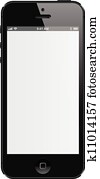 Black isolated phone Black isolated phone