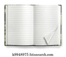 Blank open paper notebook