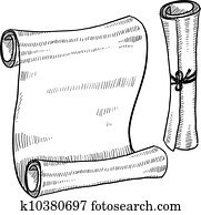 Blank scroll or document sketch Blank scroll or document sketch