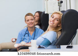 Blood donor looking at camera