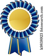 Blue award seal rosette Blue award seal rosette