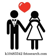 boda, matrimonio, icono