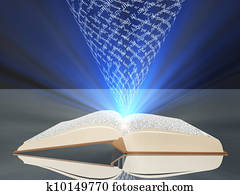 Book with floating text and light Book with floating text and light
