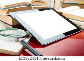 Books and tablet pc