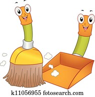 Broom and Dustpan Mascots Broom and Dustpan Mascots