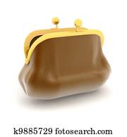 broun purse  on a white