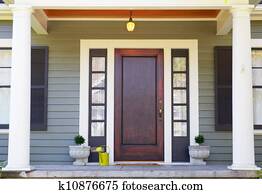 Brown stained Front Door Brown stained Front Door