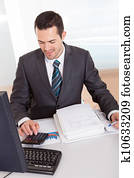 buchhalter, arbeiten, büro