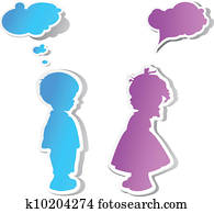 bulle discours, enfants