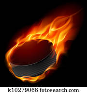 Burning hockey puck Burning hockey puck