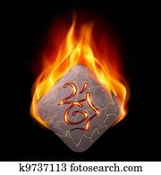 Burning rune stone