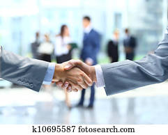 Business handshake and business people