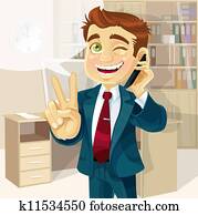 Business man talking on the phone 