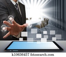 business man working on modern technology business man working on modern technology