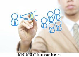Business man write social network image on the screen background Business man write social network image on the screen background