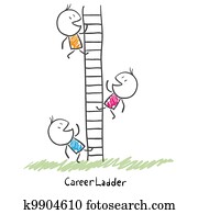 Business people climbing up the corporate ladder. Conceptual illustration of career Business people climbing up the corporate ladder. Conceptual illustration of career