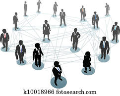 Business people network connection nodes