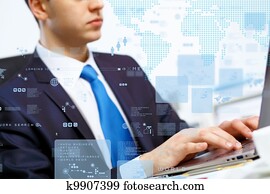 Business person working on computer