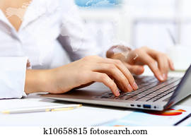 Business person working on computer