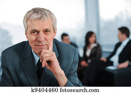 Business team with manager sitting in front Business team with manager sitting in front
