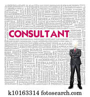 Business word cloud for business concept, Consultant Business word cloud for business concept, Consultant