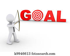 Businessman as archer aiming at a goal target Businessman as archer aiming at a goal target