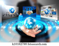 businessman holding business world businessman holding business world