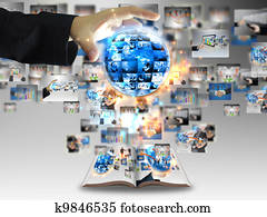 businessman holding business world businessman holding business world