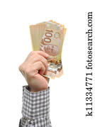 Businessman holding money