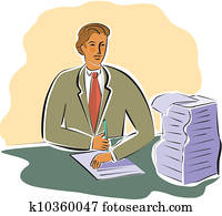 businessman signing documents