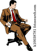 Businessman sitting on office chair