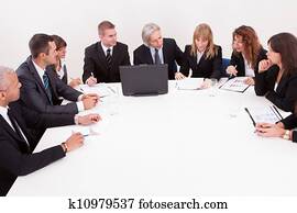 businesspeople, 中に, ミーティング