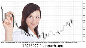 businesswoman, aizkustinošs, forex, jūras karte, augšējs, balts