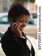 Businesswoman talking on cellphone