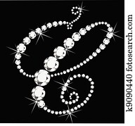 C italic letter with diamonds C italic letter with diamonds