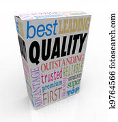 calidad, palabra, en, producto, caja, cima, mejor, opción