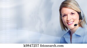 Call center operator woman. Call center operator woman.