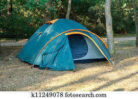 Camping Tents at Campground during Daytime in Woods