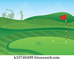 campo golfe, buraco campo golfe, buraco