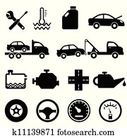 Car, mechanic and maintenance icons Car, mechanic and maintenance icons