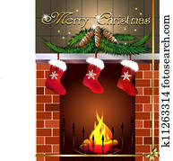 card with fireplace card with fireplace
