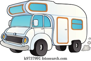 Cartoon camping van Cartoon camping van