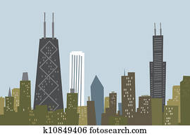 Cartoon Chicago Skyline Cartoon Chicago Skyline