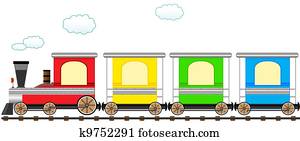 cartoon cute colorful train in rail cartoon cute colorful train in rail