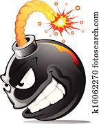 Cartoon evil bomb Cartoon evil bomb